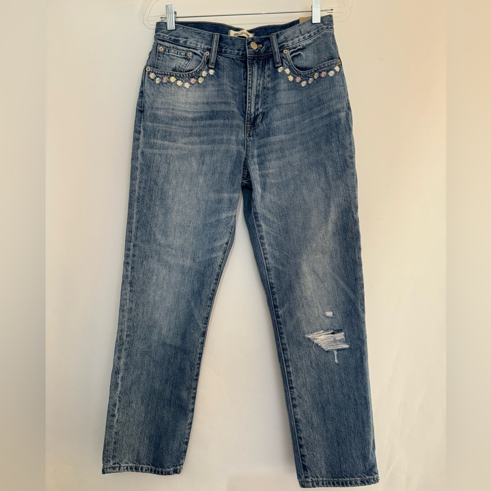 Madewell Floral stitch Jeans